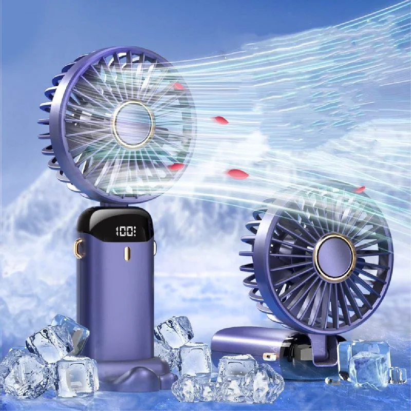 

USB Handheld Electric Fan Portable Fan Digital Display Foldable Aromatherapy Fan Office Cooler Air Circulation Conditioner Summe