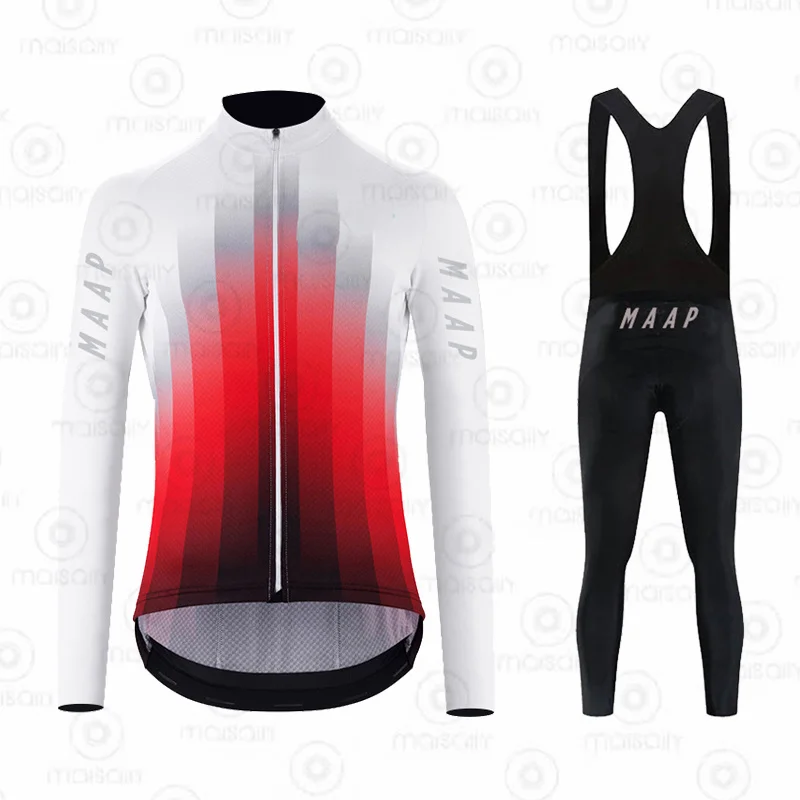 

MaapTech Autumn Cycling Jersey Set MTB maillot Bicycle Sportswear Ropa Ciclismo Road Bike uniform Long sleeve Cycling Clothing