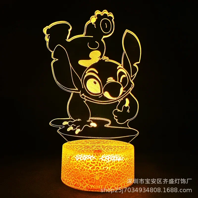 Cartoon Stitch Figurine 3D LED Light Children LED Night Light USB LED Table  Lamp for Bedroom