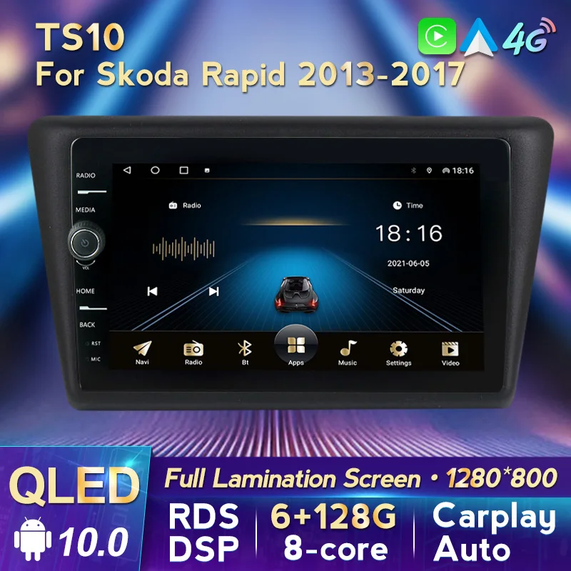 

Автомобильный радиоприемник Android 10, стерео для Skoda Rapid 2013-2017, мультимедиа, GPS-навигация, Android 10, QLED экран, CARPLAY + AUTO DSP RDS WIFI