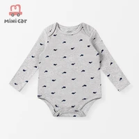 2022 new born babys one piece babys climbing suit spring and autumn cotton long sleeve going out clothes bag fart one piece