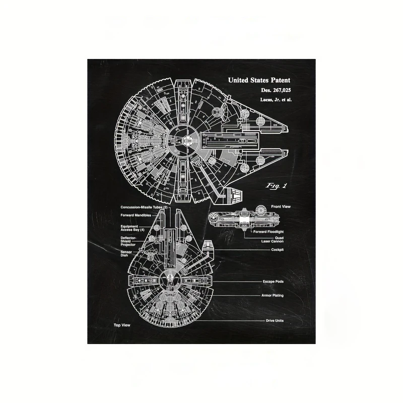 

Винтажный патентный постер Звездные войны X-Wing Disney