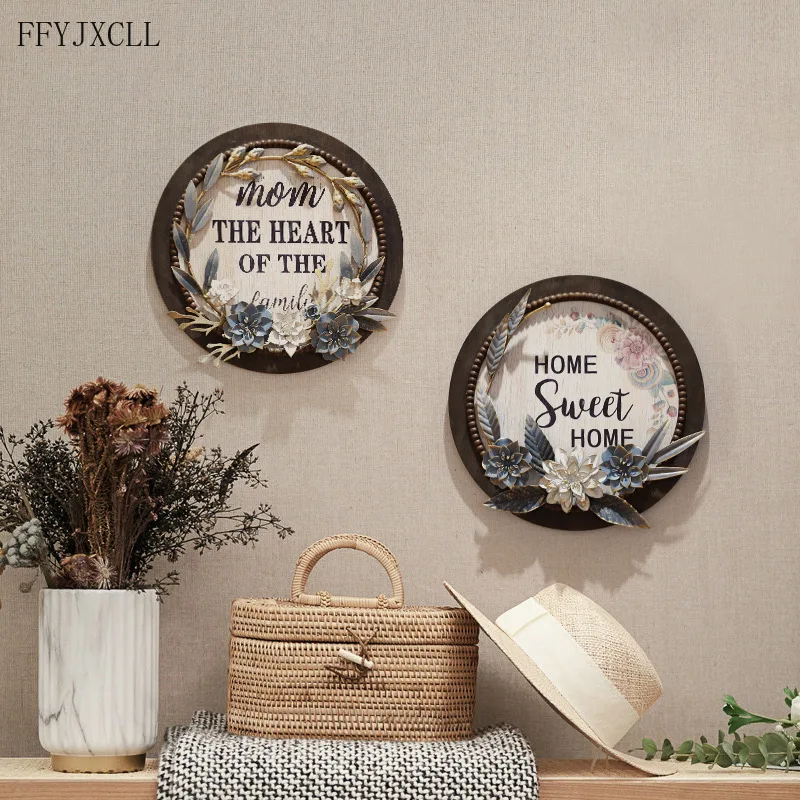 

American country creative restaurant wall decoration pendant small bedroom light luxury iron garland ornament home decoration