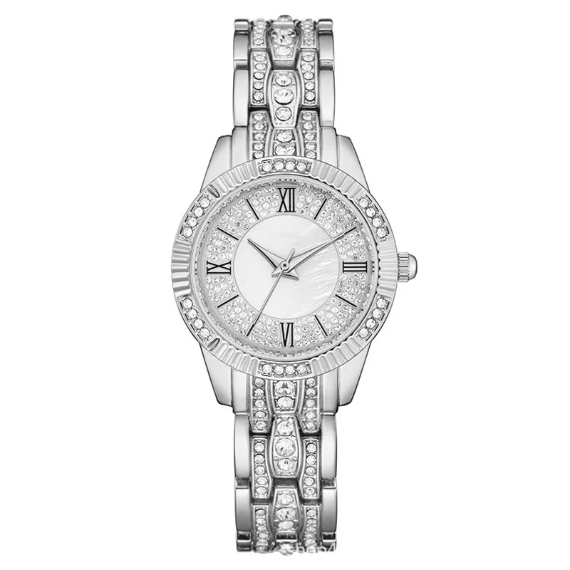 

Luxury TOP Brand Watches For Women Business Silver Diamond Stainless Steel Strap Roman Digital Quartz Wristwatches Ladies Watch