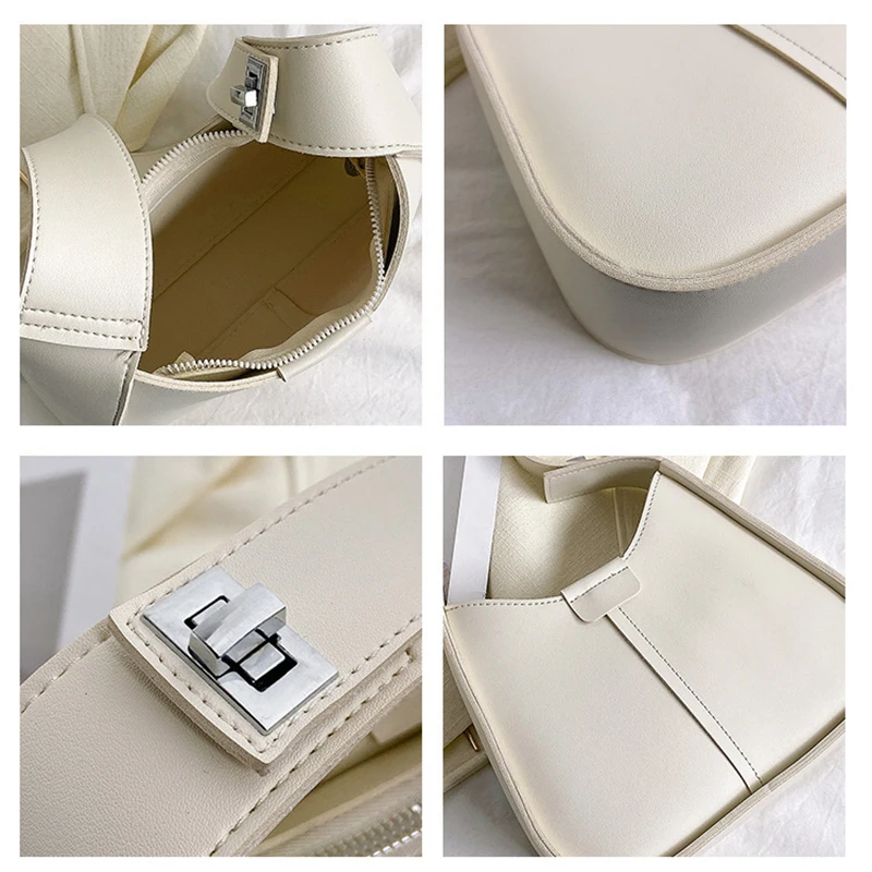 PU Leather Crossbody Bags For Women Trendy Reivt Hobo Handbag Wallet Set With 2Adjustable Guitar Strap