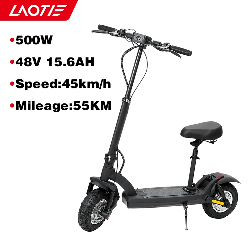 

LAOTIE ES8 45km/h Electric Scooters 500W 48V 15.6Ah Battery Dual Motor 10 Inch Tire Adult Foldable Escooter 120kg Load