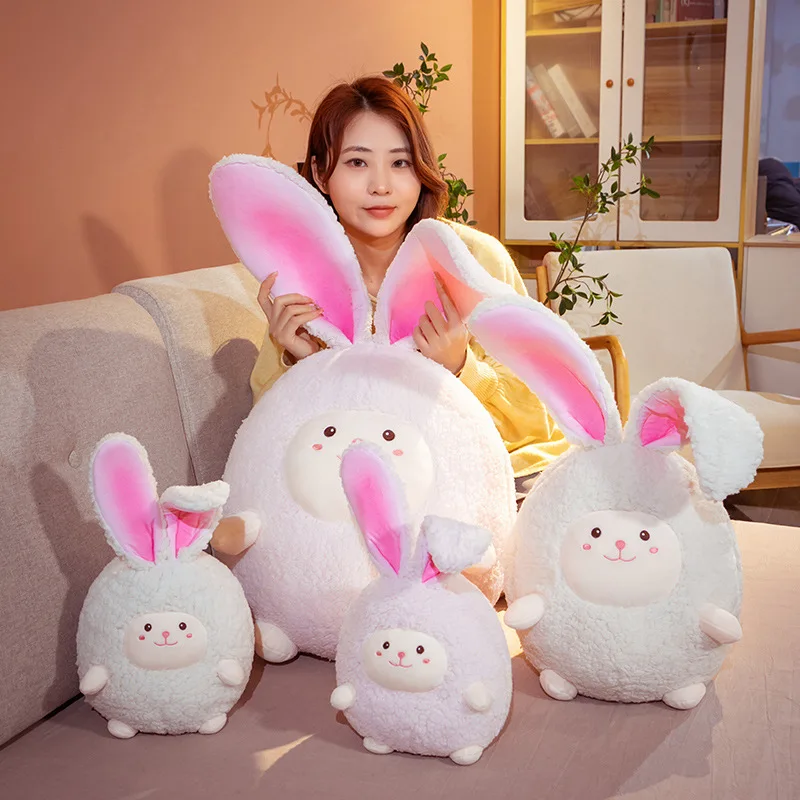 

40-80cm Cute Cartoon Plush Folded Ears Rabbit Dolls Soft Stuffed Long Ears Rabbit Pillow Baby Appease Toys Girls Gifts