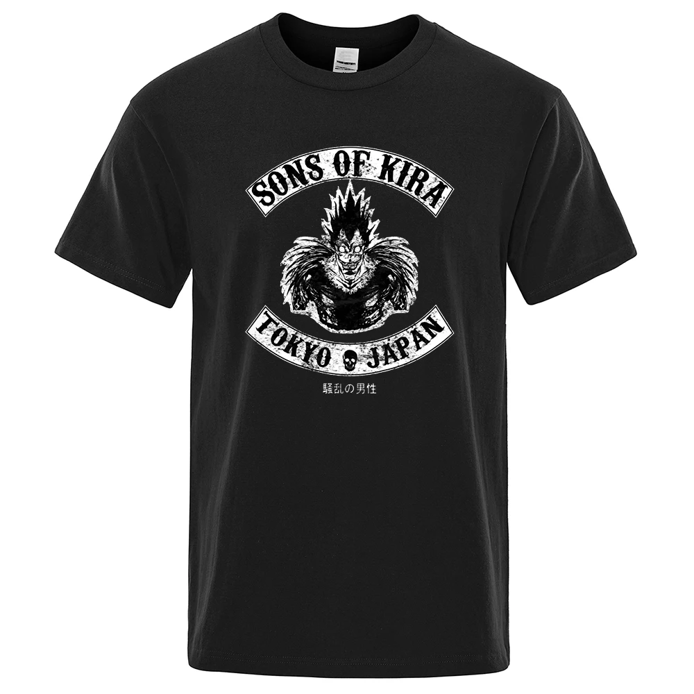

Sons Of Kira Tokyo Japan Vintage Print T-Shirts Man Casual Cotton T-Shirt Summer Breathable Clothing Casual Loose Mens T-Shirts