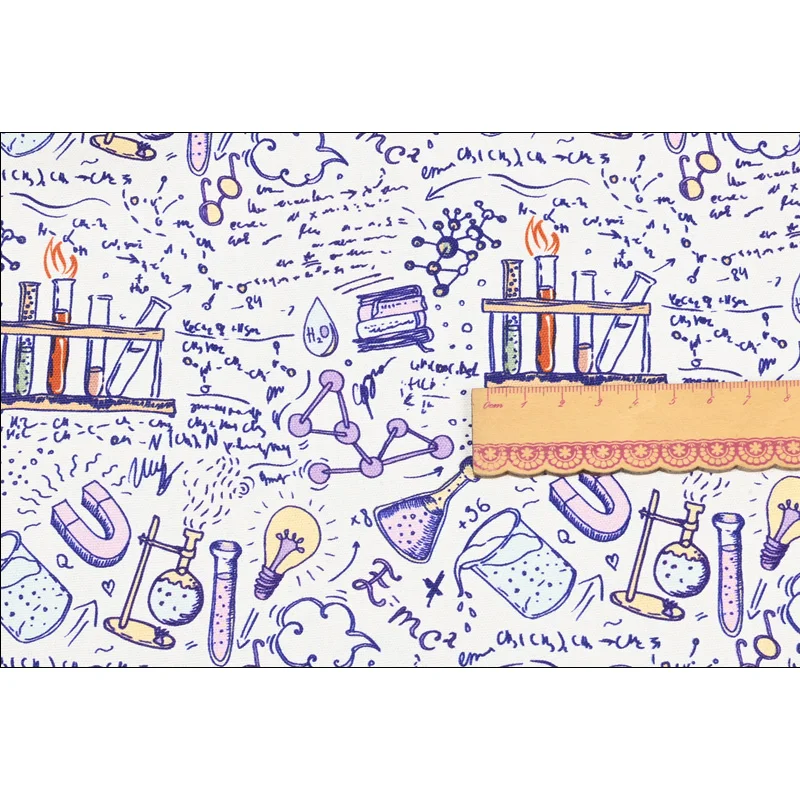 100% хлопчатобумажная тонкая холщовая ткань с лабораторной печатью сумка сделай