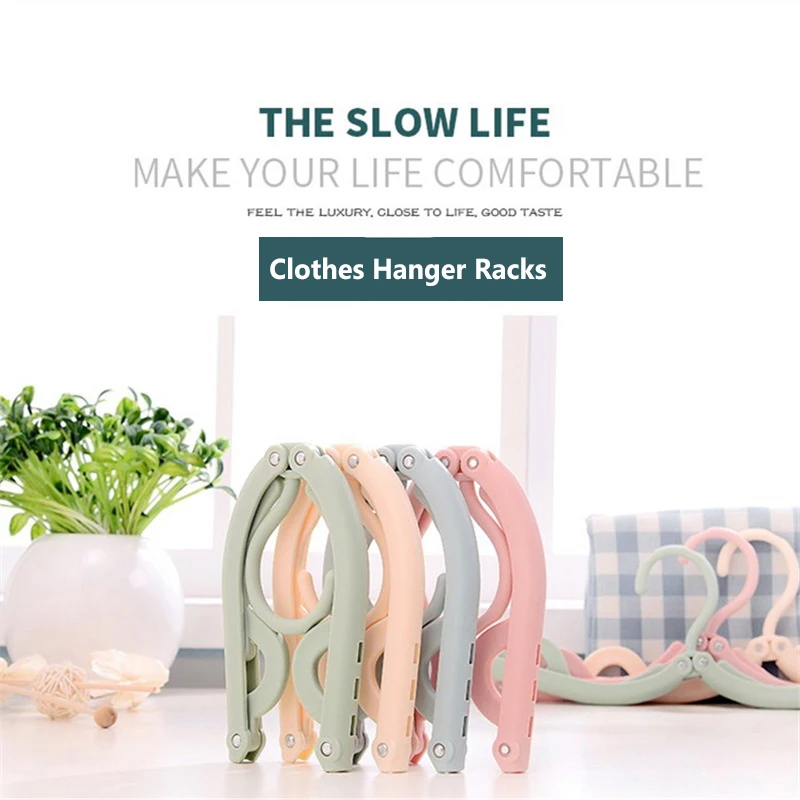 

4 pcs Multi-functional Plastic Clothes Hanger Travel Space Saving Foldable Hanger Creative Clothes Rack Children Baby Hanger