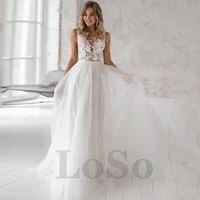 vintage wedding dress sashes exquisite appliques v neck sleeveless buttons tulle mopping princess robe de mariee for women
