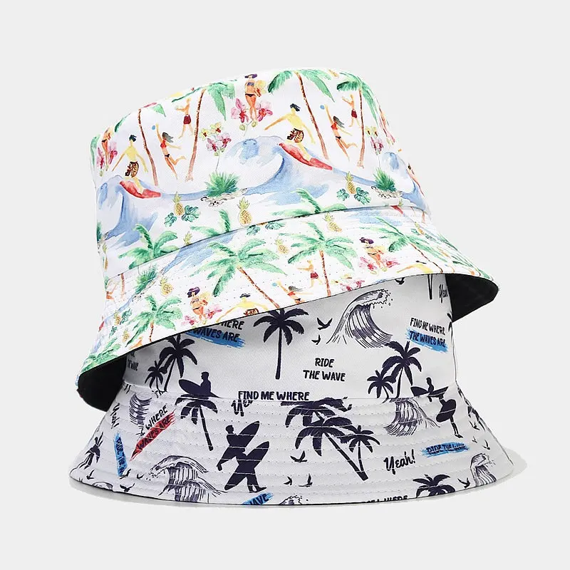

LDSLYJR Весенняя хлопковая Панама с мультяшным принтом деревьев шляпа рыбака уличная дорожная Солнцезащитная шапка для мужчин и женщин 148