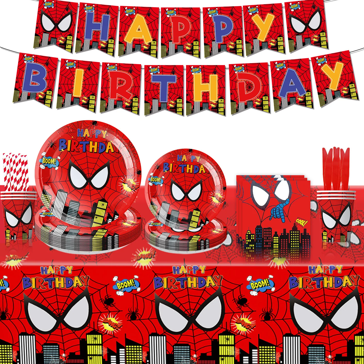 Одноразовая посуда Disney Red SpiderManed украшения товары для вечеринки Kids на день