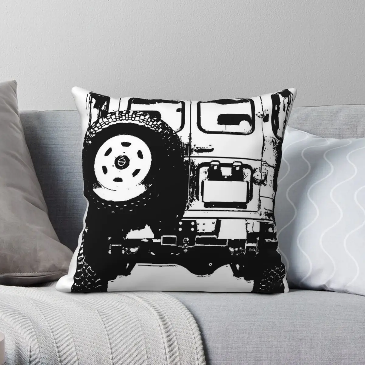 Квадратная наволочка FJ40 Land Cruiser Полиэстеровая льняная Бархатная подушка для