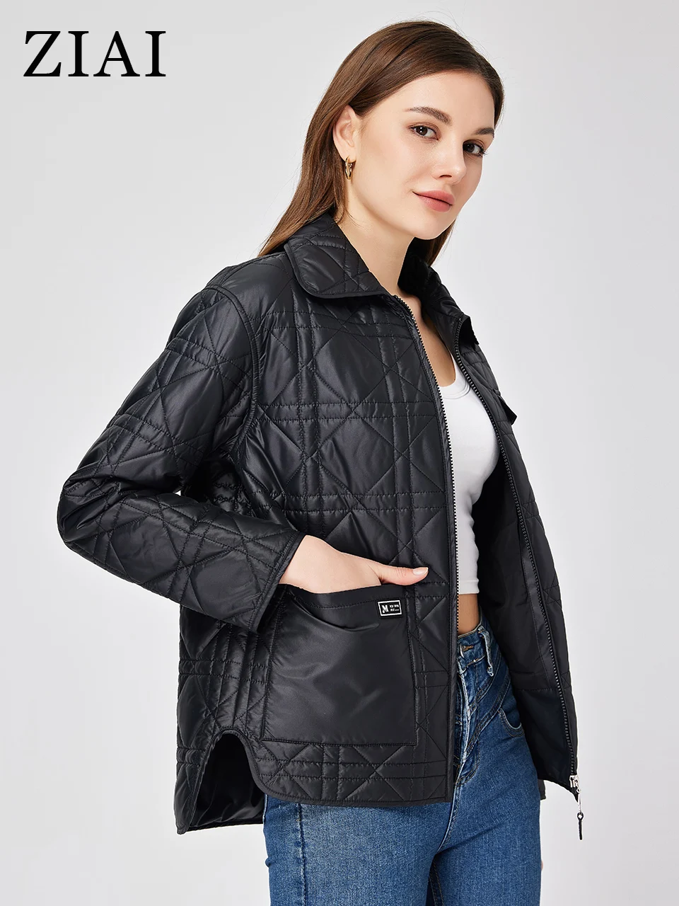 ZIAI 2023 New Women's spring jacket Classic Short Women's cotton suit parkas Casual Thin Cotton coat women ZM-20341