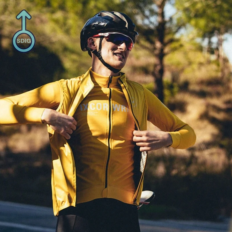 

Лидер продаж, весенне-осенний желтый мужской жилет для велоспорта IXCOR Pro Team, ветрозащитный жилет Windstopper, легкий дышащий велосипедный жилет бе...