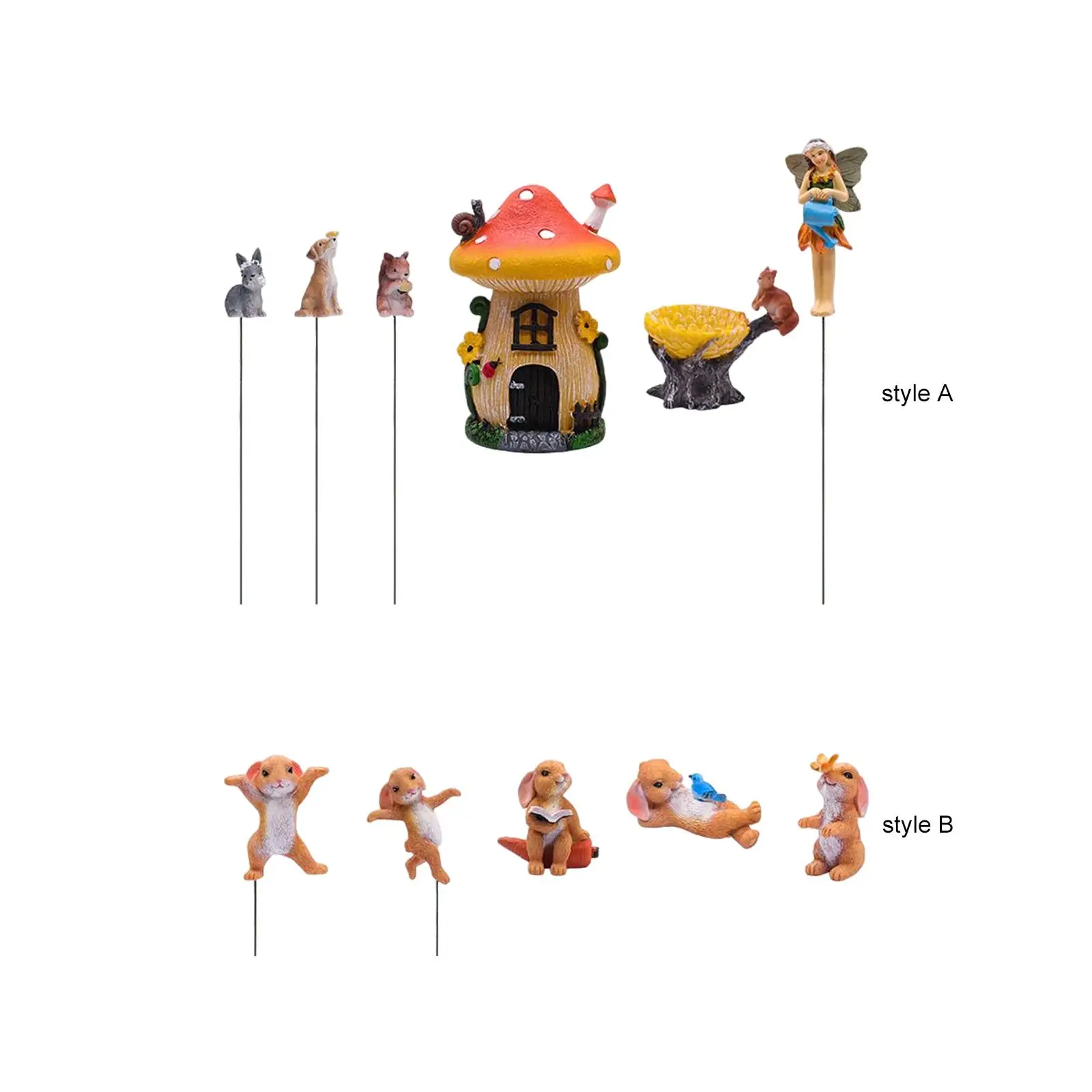 

Mushrooms Animals Figurines Cute Statue Garden Home Decor for Tree Statues