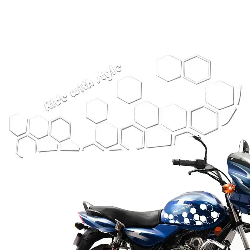 

Honeycomb Stickers For Motorcycles Reflective Motor Bike Stickers And Decals Hexagonal Lattice Shape Durable Waterproof