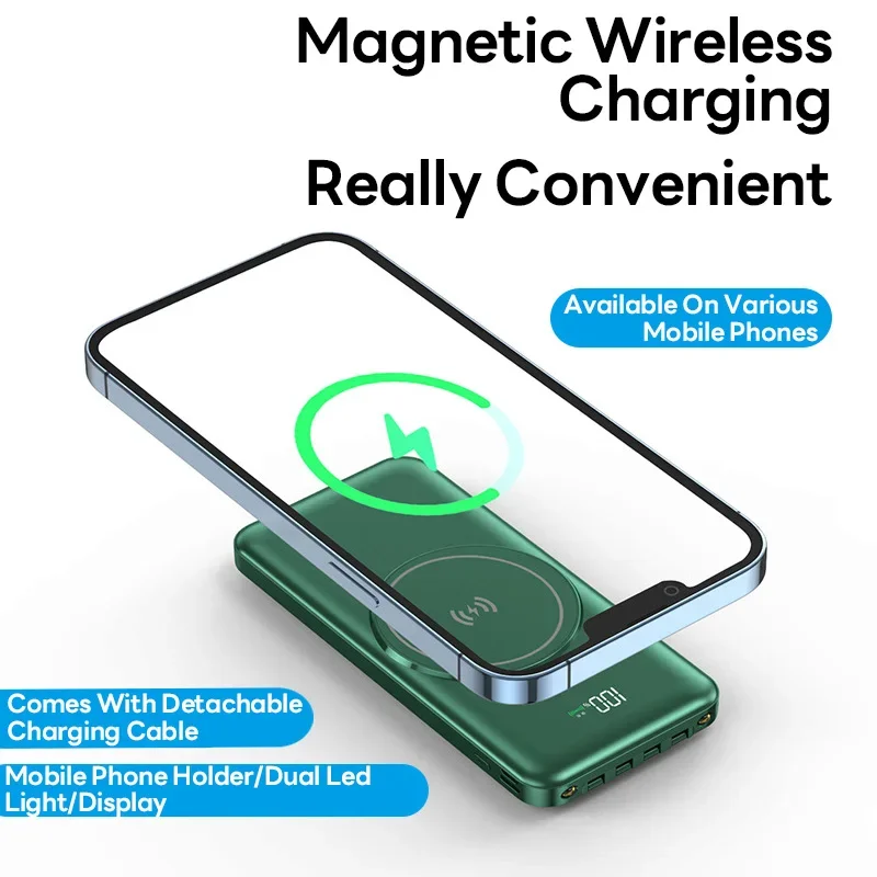 2024 Портативный 8000 мАч Magsafe Power Bank 10 Вт Qi Магнитный беспроводной внешний