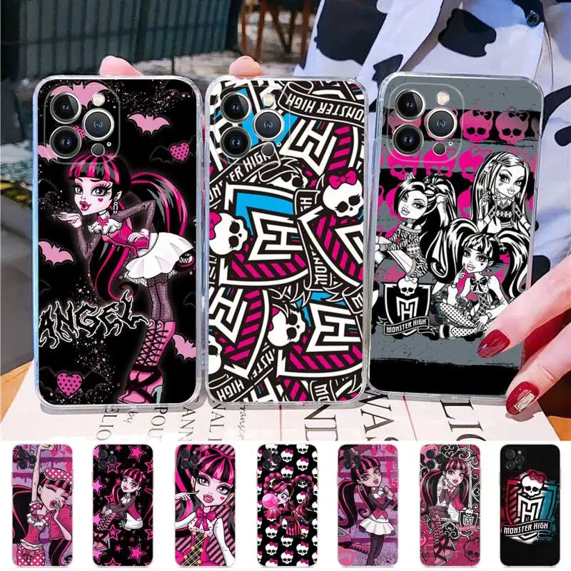 

M-Monster Cartoon High Phone Case Silicone Soft for iphone 14 13 12 11 Pro Mini XS MAX 8 7 6 Plus X XS XR funda