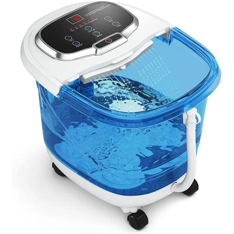 

Массажер для ног и ванны с регулируемыми струями воды, моторизованные массажные шарики Shiatsu, 2 ролика для кукурузы, контроль времени и темпер...