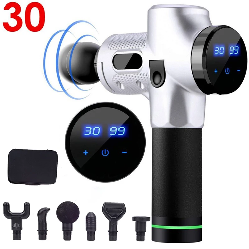 

LCD Display Massage Gun Deep Muscle Massager Muscle Pain Body Neck Massage Exercising Relaxation Slimming Shaping Pain Relief