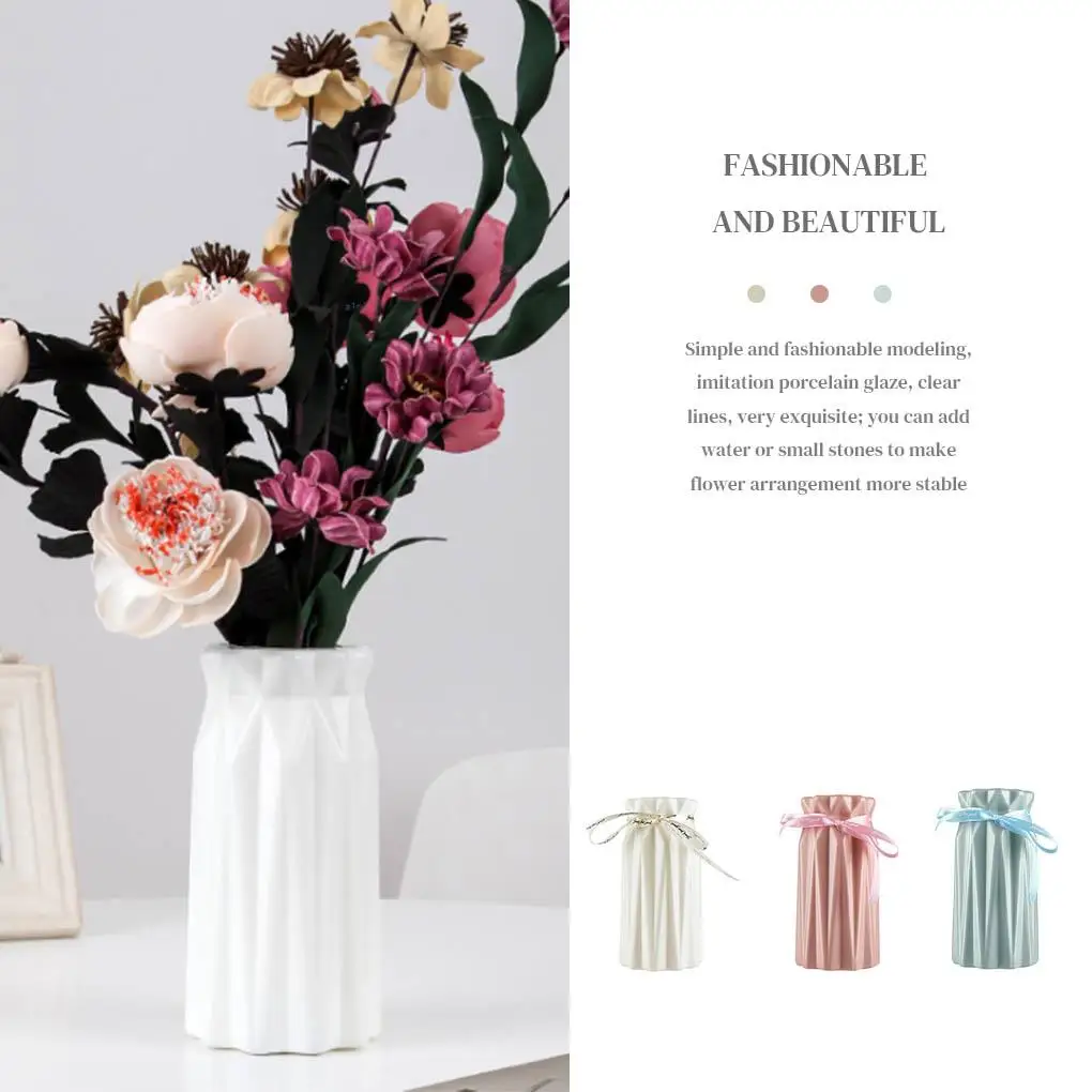 

Modern Geometric Flower Vase Home Flower Arrangement Living Room Plastic Nordic Style Home Decoration Ornament Home Decoration