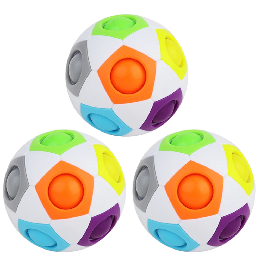 

3pcs Rainbow Funny Cube Football Fidget Puzzle Stress Relief