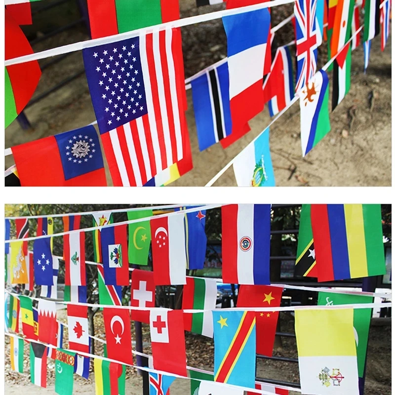 2022 Football Match 32Pcs String Flag Country Bunting Around The World Nations Hanging Flags Banner Football Event Garlands images - 6