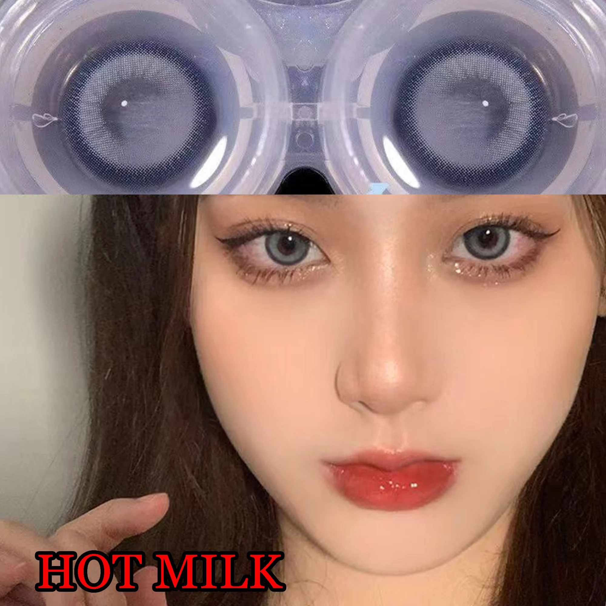 

14.50mm Dolly Contact Lens for Eye Color 1 Year Use Women Men Soft Glasses with Prescription Hot Milk