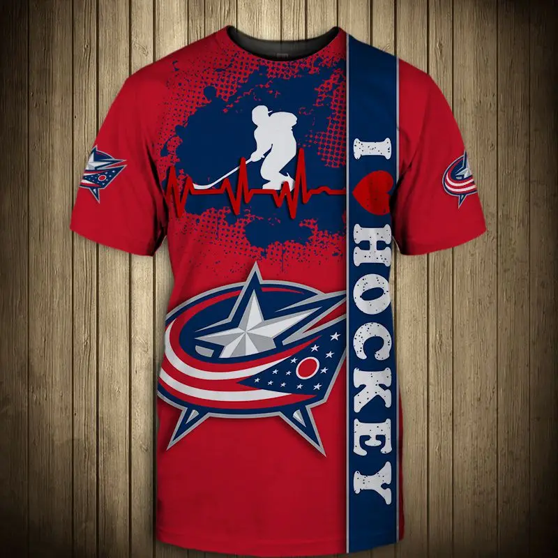 

Summer Casual Tops Columbus Men's Fashion Fun Flying five-pointed Star Print Blue Jackets T-shirts