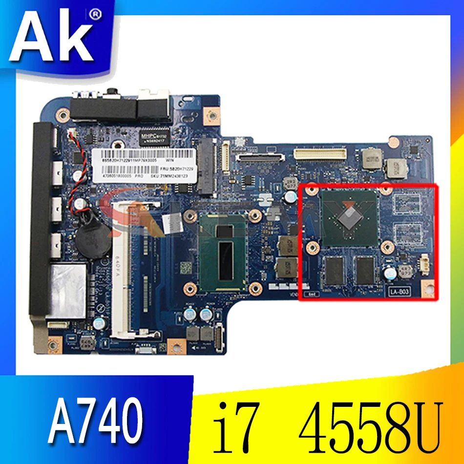 

For Lenovo ZAA50/70 LA-B031P for AIO A740 A540 all-in-one motherboard CPU With i7 4558U DDR3 100% fully tested
