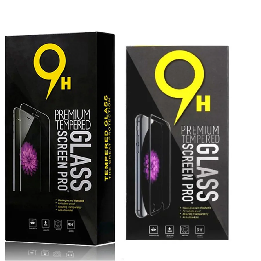 100-200pcs Universal Tempered Glass Paper Retail Package Box For iphone 12 13 14 Samsung Htc lg Screen Protector Film