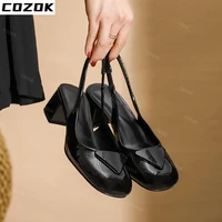 chunky heels sandals for women new arrival 2022 shoes sandals women thick slippers ladies shoes sandals square toe heels sandals
