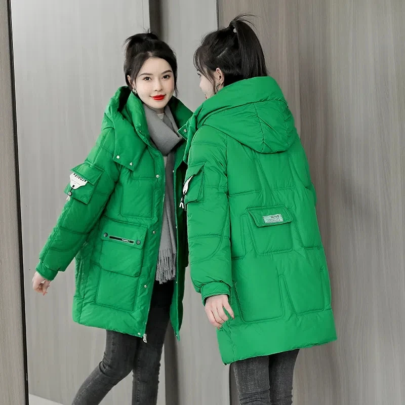 2022 New Down Cotton Jacket Women's  Bread Coat Korean Loose Winter Mid-length Woman Parkas Thick Waterproof Snow Wear Outwear