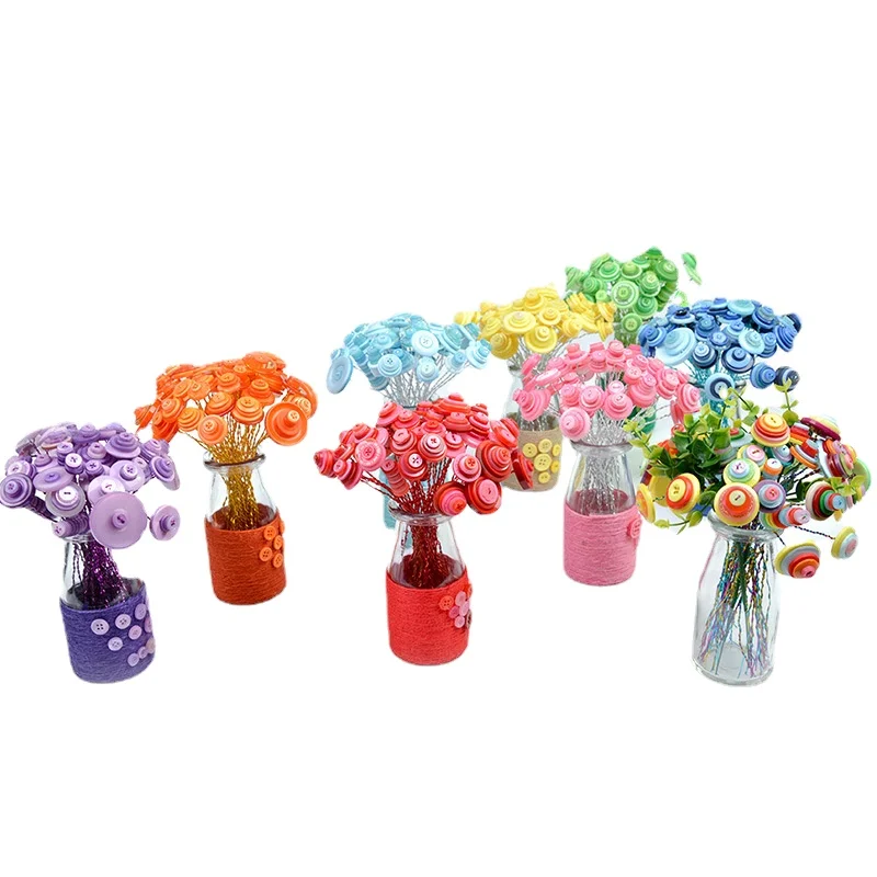 Букет пуговиц сделай сам цветок ручной работы для детей рукоделия детского сада