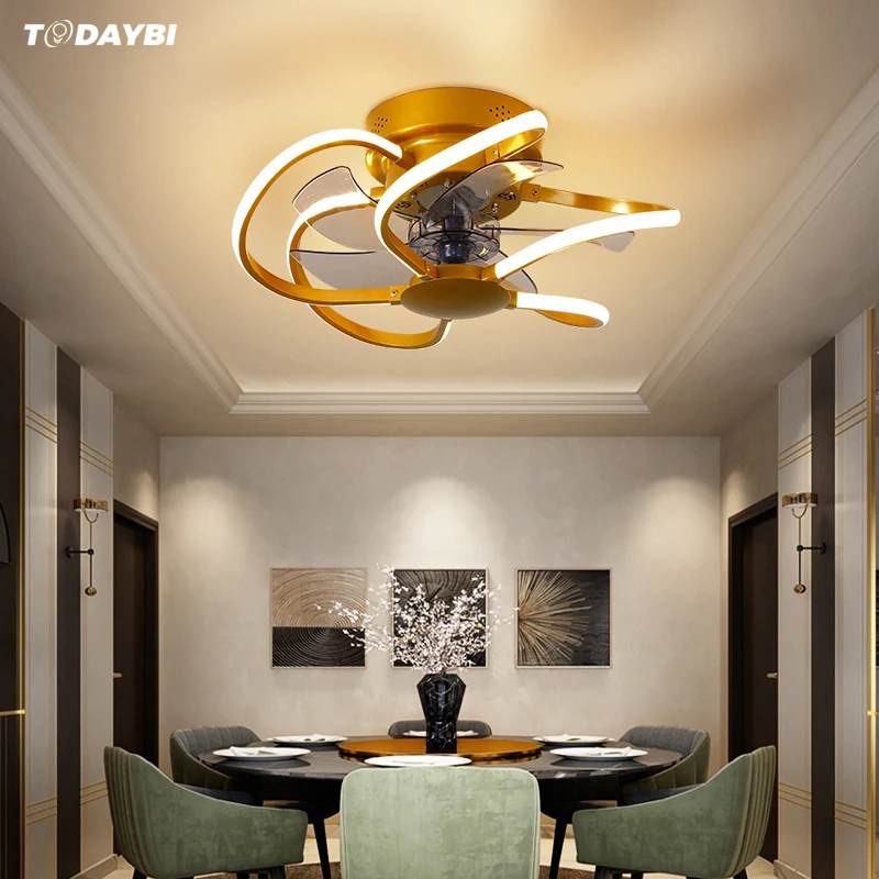 Современный умный потолочный светильник вентилятор с дистанционным управлением