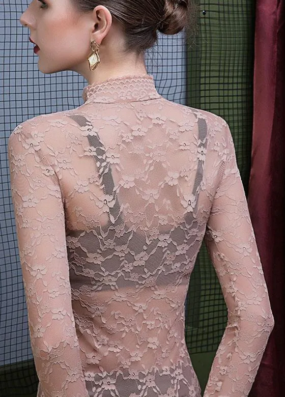 Блузка женская кружевная с цветочным принтом на весну/осень | Женская одежда