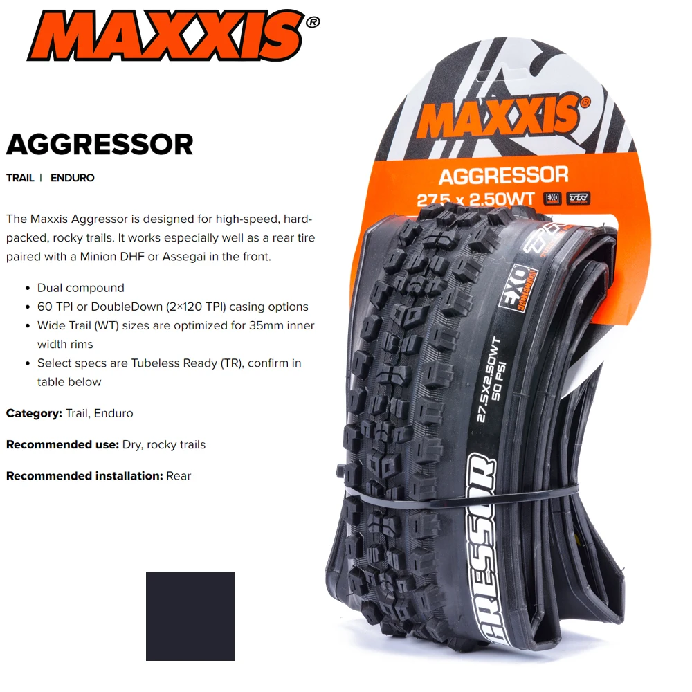 

MAXXIS AGGRESSOR EXO TR FOLDABLE MTB Bike Tire 29er 26*2.3 27.5x2.3/2.5WT 29x2.3 pneu aro Tubeless Bicycle tyre