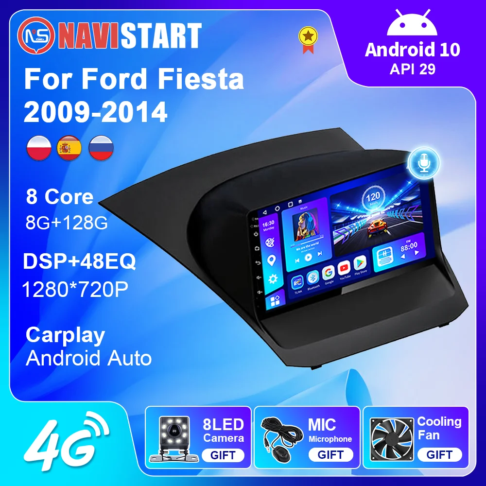 

Автомагнитола NAVISTART для Ford Fiesta 128, 2009, 2010, 2011, 2012, 2013, 2DIN, 8 ГБ, 2014 ГБ