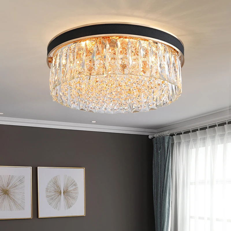 

Modern Light Luxury Crystal Living Room Lamp Nordic Simple Crystal Bedroom Ceiling Lamp Creative Warm Dining Room LED Lamp