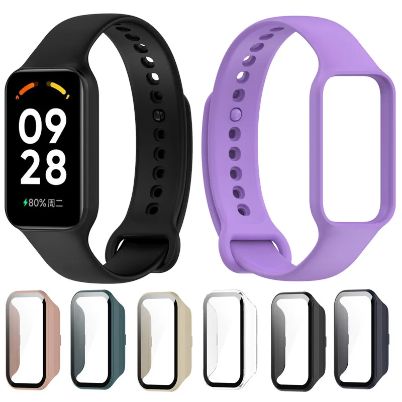

Silicone Watchband for Xiaomi Redmi Band 2 Smartwatch PC Case Protective Wristband Bracelet Band for Redmi Band2 Accessories