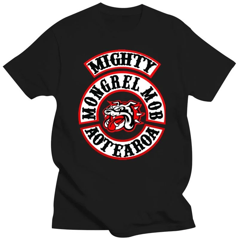 

Mens Clothing Casual T Shirts Mongrel Mob Mc Printed Graphic Men Round Neck Tops Black