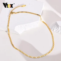 vnox womens flat mariner chain necklace gold color stainless steel 3 2mm marina chain choker collar