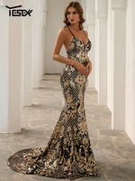 yesexy new women evening dresses sexy summer party vestidos elegant gold sequins cami backless wedding dress floor length