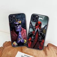 marvel iron man deadpool venom spiderman phone case for iphone 13 12 11 pro max mini xs 8 7 plus x se xr matte transparent cover