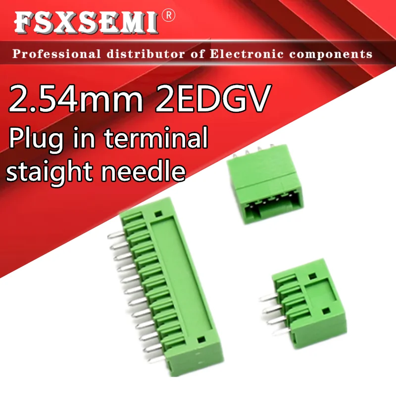 

5pcs KF2EDGV 2.54mm 2EDGV Plug in terminal staight needle connection terminal 2P 3P 4P 5P 6P 7P 8P 9P 10P 12P 14P 16P