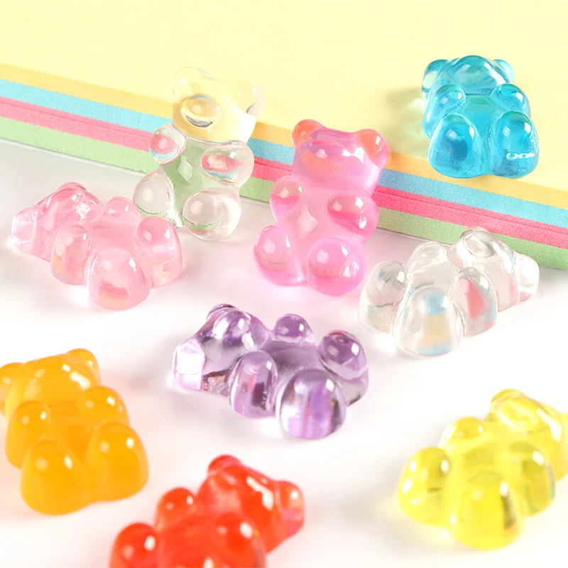 

18 pcs/set UV Resin Filler Kawaii Accessories Cute Bear Epoxy Resin Shaker Molds Fillings Slime New Year Jewelry Making Supplies