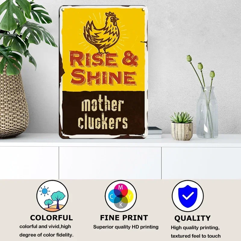 Винтажная металлическая вывеска в деревенском стиле с дизайном из баклажана и