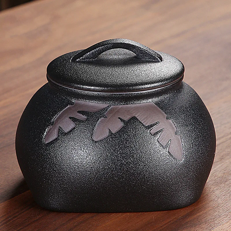

Герметичная керамическая банка ручной работы для сахара и кофе, портативная чайная коробка, коробка для хранения, коробка для чая, коробка д...